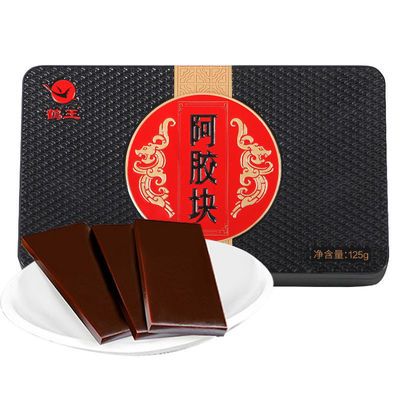 38683/鹤王阿胶片品牌补气血阿胶块正宗驴皮阿胶原料阿胶糕补气血纯手工