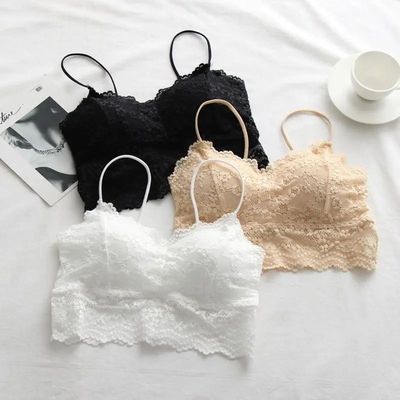 34942/新款夏季蕾丝边美背乳胶胸垫抹胸防走光细肩带吊带款内衣