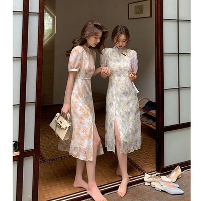 42641/夏季女【司藤同款】国风旗袍改良年轻款连衣裙女法式夏长款裙子