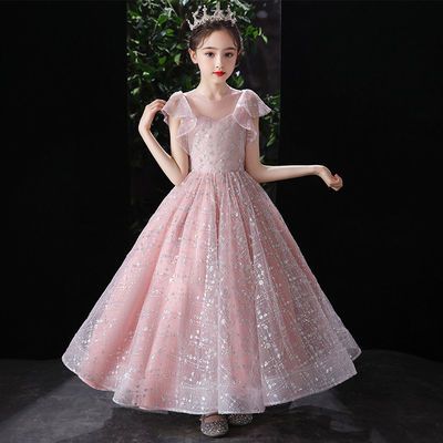 39911/女童礼服公主裙洋气2021新款儿童晚礼服花童婚纱主持人走秀演出服