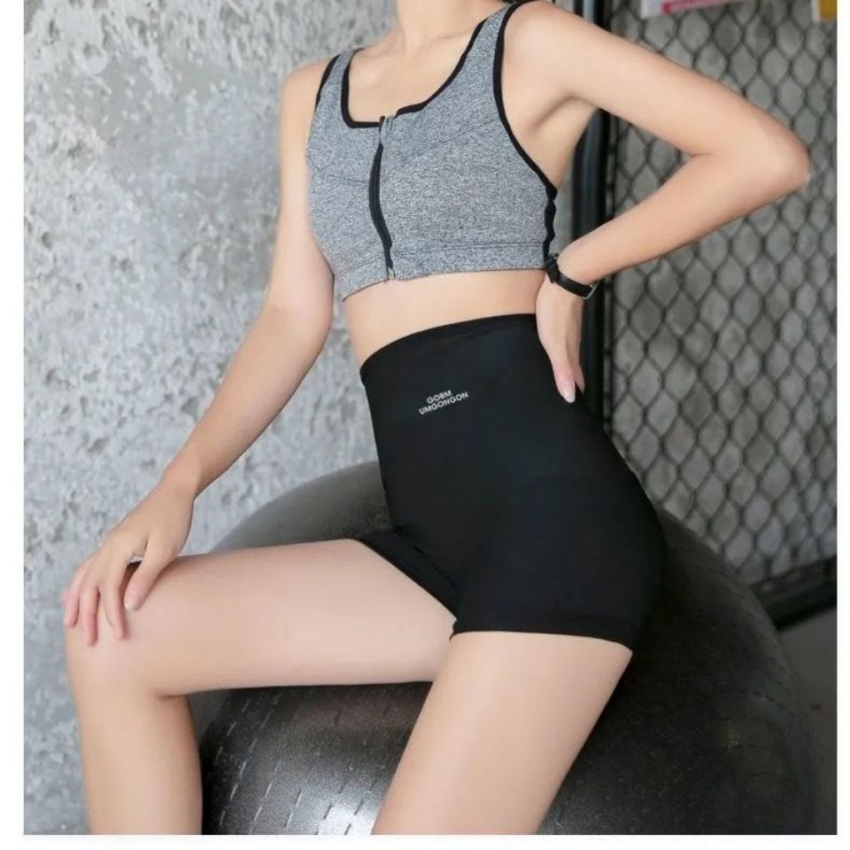 Belly reducing sweat pants women's summer high waist belly pants slim fit safety pants sports fitness fat burning sweat shorts