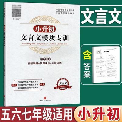 74226/小升初文言文模块专训小学生五六年级小学文言文阅读与训练小古文
