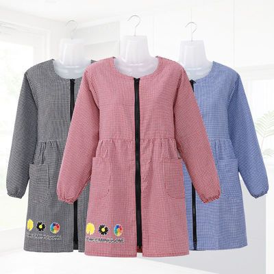 74342/围裙工作服女纯棉布加肥加大厨房家用男女定制新款防污防油正穿衣