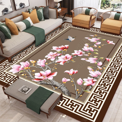 新中式地毯客厅卧室地毯防滑床边飘窗榻榻米地毯茶几毯可水洗定制