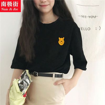 39980/棉质t恤女短袖宽松韩版2021新款夏装学生港风ins潮百搭上衣服半袖