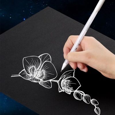 高光笔手绘绘画白色画画笔记号笔油漆笔手账黑卡专用美术白色的笔