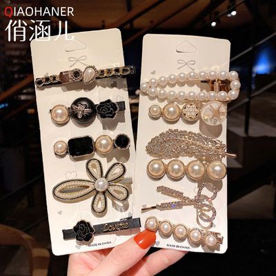 39430/网红发卡刘海珍珠发夹仙女边夹新款发夹女学生成人发夹发饰卡子