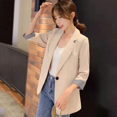 39067/薄款小西装外套女春夏2021新款韩版网红设计感小众短款小西服上