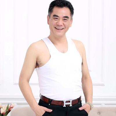 38934/中老年纯棉背心男士夏季大码内衣爸爸装宽松透气吸汗老人打底汗衫