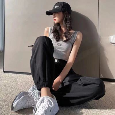 40557/冰丝运动裤女夏季薄款速干九分灯笼卫裤宽松束脚防蚊裤休闲凉凉裤