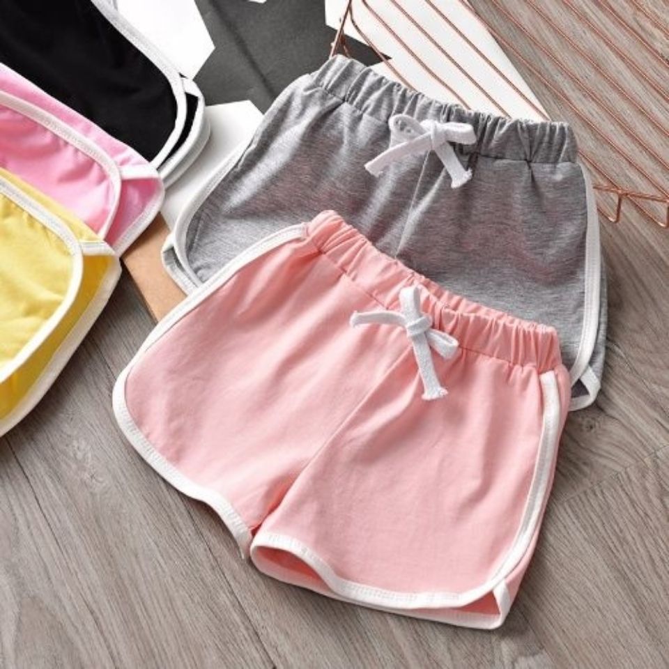 Summer children's clothing Korean version pure color girls' summer hot pants versatile women's treasure cotton shorts boys' comfortable Sports Shorts Girls