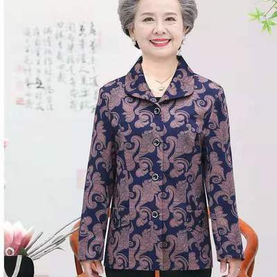 60-70-80岁老年人衣服女春秋外套妈妈装衬衫薄款奶奶装两