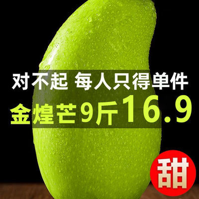 40032/5广西新鲜青皮金煌芒10斤带箱包邮 净果9斤金煌芒贵妃贵七凯特大