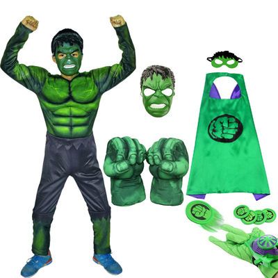 绿巨人衣服儿童万圣节cosplay服装男童美国队长钢铁侠蜘蛛侠衣服