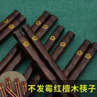 筷子日式尖头 樱花图案家用餐厅简约和风 不发霉防菌防腐实木高档