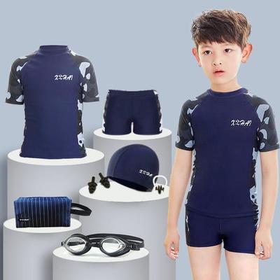 52799/儿童泳衣套装男孩青少年男童泳裤学生中大童分体温泉防晒游泳速干