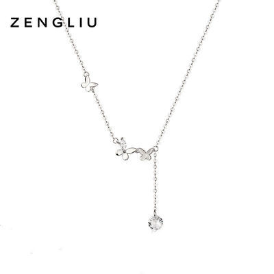 131704/ZEGL925纯银蝴蝶项链ins简约锁骨链女轻奢颈链礼物送女友新年礼物