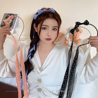 68096/发箍带飘带发带女绑发2021年网红新款仙气发夹蝴蝶结头饰夏天发卡