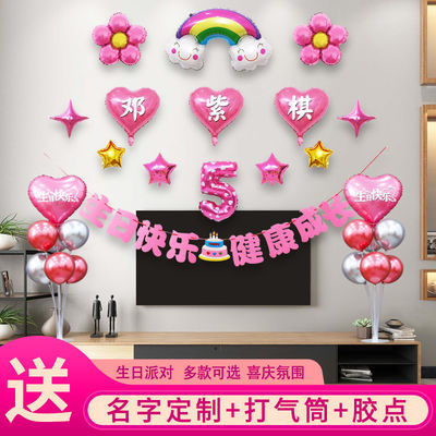 儿童生日派对卡通网红定制款气球装饰男女宝宝周岁生日装饰背景墙