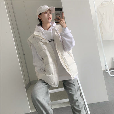 57863/2021新款爆款立领马甲羽绒服女短款轻薄韩版时尚白鸭绒外穿背心