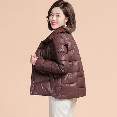 90532/棉服2021新款女冬季时尚加绒羊羔毛棉衣女士短款外套小个子棉袄女
