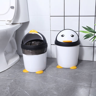 卡通企鹅垃圾桶厕所家用卫生间大号带盖厨房客厅可爱少女卧室创意