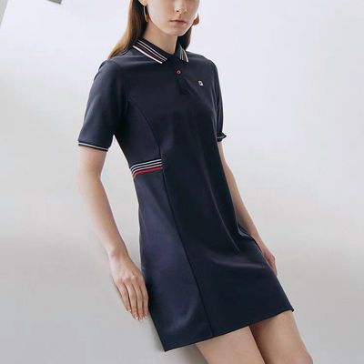 74403/正品官网卡斐乐官方连衣裙女子2021年夏季翻领休闲时尚运动长裙
