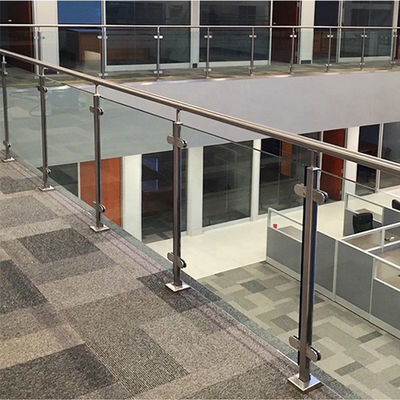不锈钢楼梯方管立柱 玻璃楼梯扶手阳台护栏栏杆别墅工程可定制