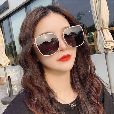 75834/圆脸潮墨镜女2021新款GM太阳镜大脸显瘦明星同款网红复古韩版眼镜