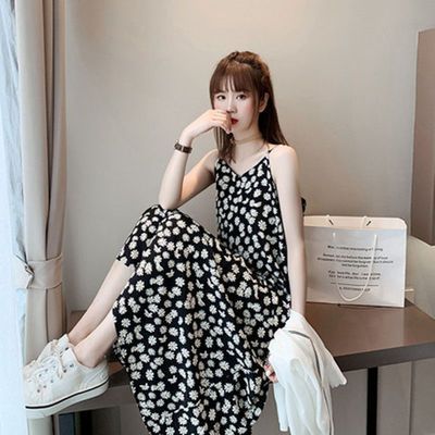 59926/2021夏季小雏菊碎花连衣裙仙女显瘦裙子超仙森系法式吊带少女裙