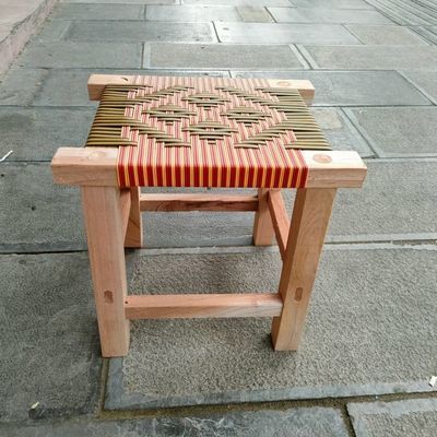 创意实木凳子藤编时尚小板凳实木家用餐桌茶几凳榫卯中式手工方凳