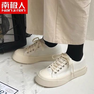 63172/南极人日系帆布鞋女2021夏季厚底大头小白鞋ulzzang百搭韩版复古