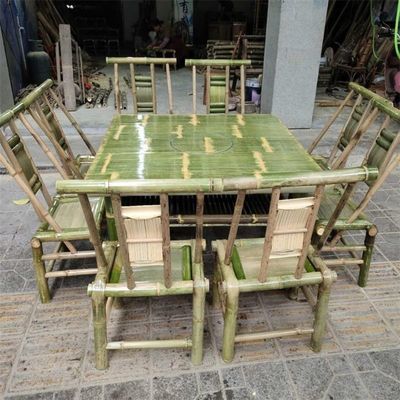 新中式竹椅竹火锅桌竹功夫茶桌椅子竹太师椅竹床休闲竹桌椅竹餐桌