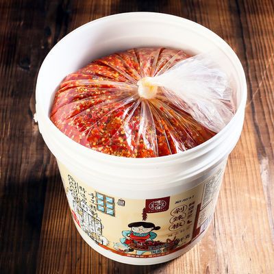 味了谁大桶商用剁辣椒五斤二十斤青红双色全红小米辣拌饭辣椒酱
