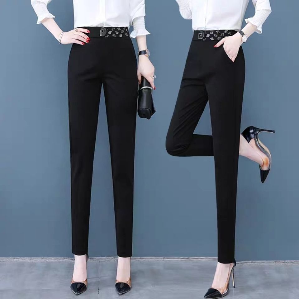 Spring / summer  Harun casual suit women's elastic high waist straight tube loose casual Korean version Slim small foot pipe pants