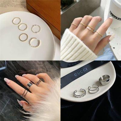 57347/学生戒指ins女不掉色 时尚个性尾指戒高级感精致潮款网红情侣指环