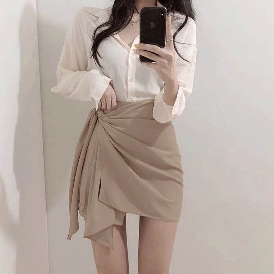 高級感裙子女夏季2023新款不規則半身裙小個子包臀裙高腰辣妹短裙