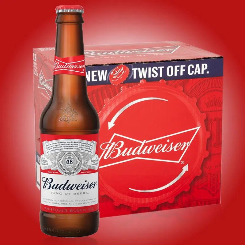 budweiser百威旋盖啤酒300ml24瓶装英国进口百威啤酒