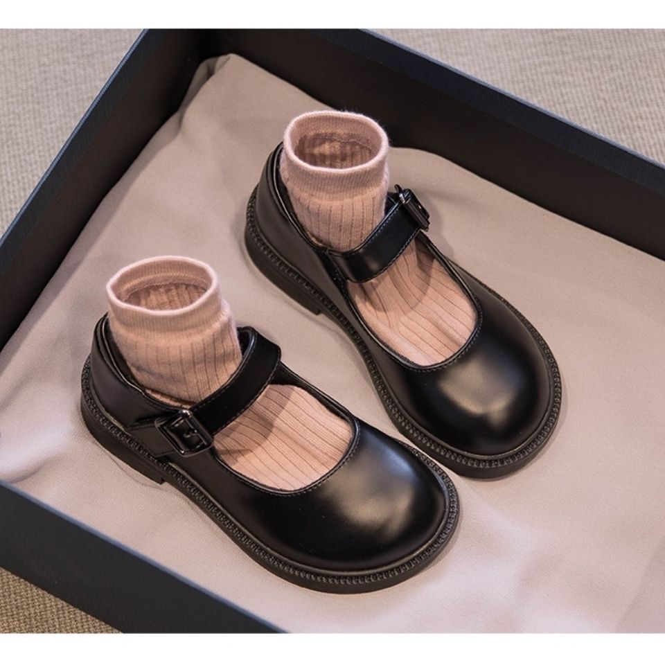 女童鞋公主鞋2023年秋季新款黑色小皮鞋儿童软底学生演出单鞋百搭