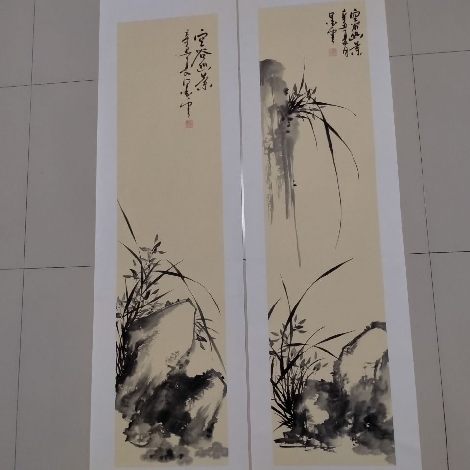 国画纯手绘写意兰花石真迹客厅办公室背景墙装饰挂画仿古字画作品【3