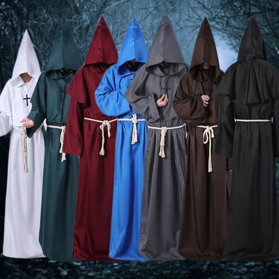 万圣节cosplay 古装中世纪僧侣服修士袍巫师服牧师服学院复古套装