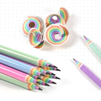105256/彩虹纸质铅笔小学生儿童写字绘画HB铅笔幼儿园学习用品批发无铅毒