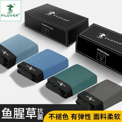 59835/PLOVER啄木鸟正品男士内裤纯棉抗菌平角成人四角短裤100%全棉男生