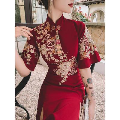 52009/敬酒服新娘2021新款旗袍结婚订婚礼服女宴会气质平时可穿礼服裙夏