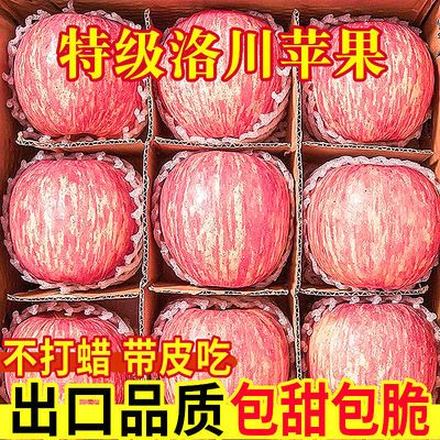 正宗洛川苹果红富士水果脆甜冰糖心整箱批发当季新鲜水果非丑平果