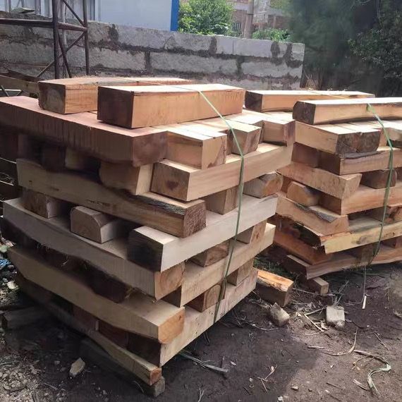 硬杂木工地跳板原木木方建筑模板大板料枕木垫板实木方毛方料立柱
