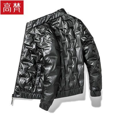 119802/高梵新款冬季短款白鸭绒羽绒服男士休闲上衣立领薄款保暖外套男