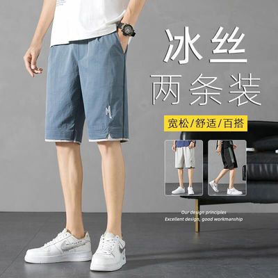 73955/短裤男2021夏季新品男士宽松薄款短裤纯色休闲运动ins五分裤子男
