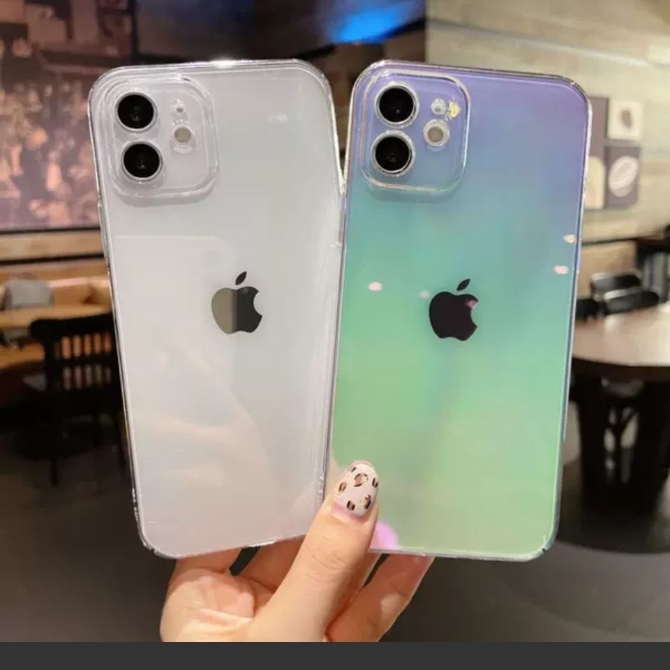 iphone12颜色有几种,iphone12颜色黑色 适用iphone12手机壳渐变彩虹色苹果11pro透明精孔保护套软壳