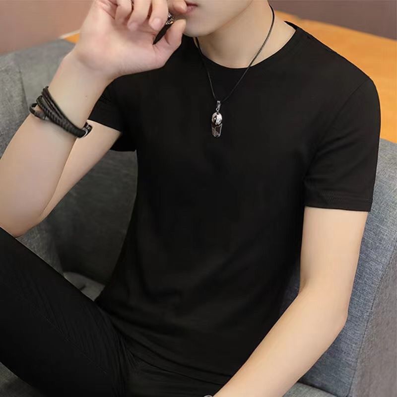 54239-w男女同款不起球高品质有弹力短袖T恤男士打底衫修身半袖-详情图